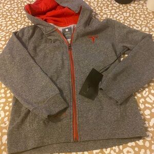 Tesla Kids Hoodie in Gray with Red Accents
